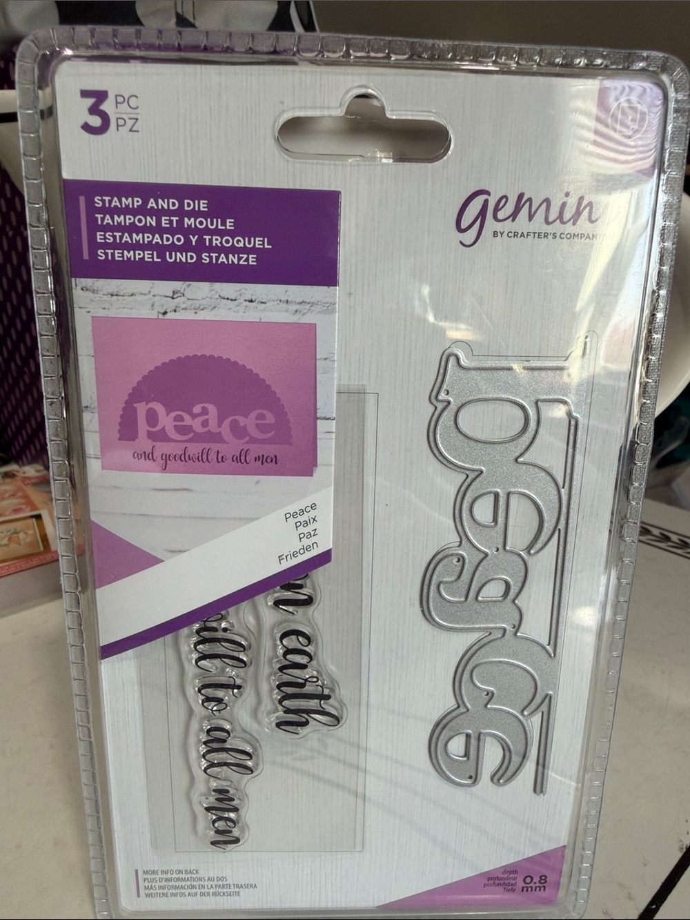 Crafters Companion ‘Peace’ Stamp & Die Set